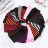 Soft Striped Arm Cover Long Sleeve Knitted Gloves Wristband Fingerless Long Glove Elbow Mitten