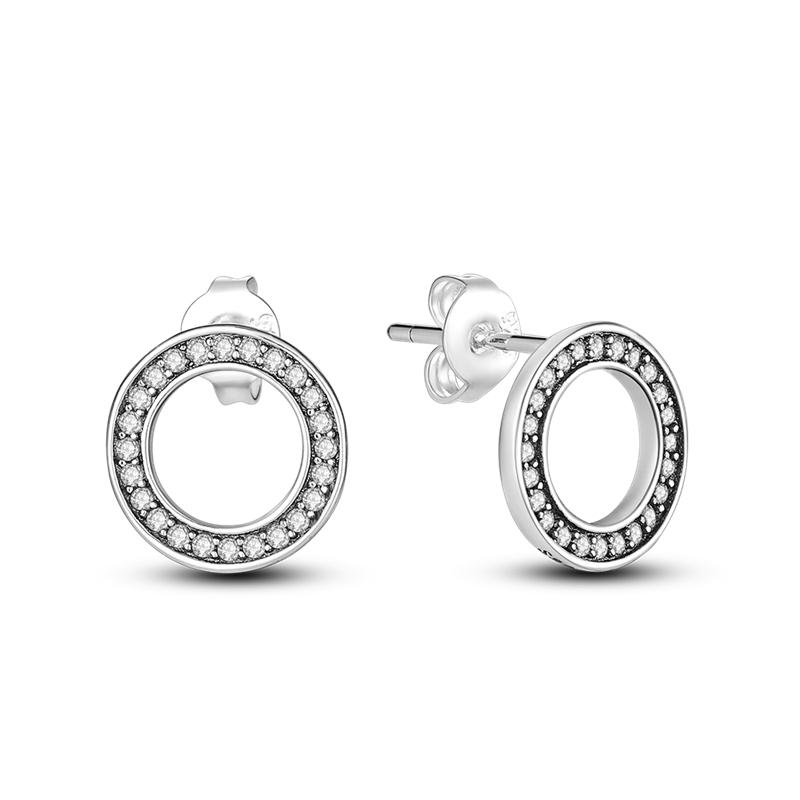 Cute Unicorn Stud Earrings Silver Plated for Little Girl Crystal Cat Mouse Elephant Heart Star Earring Gift Jewelry