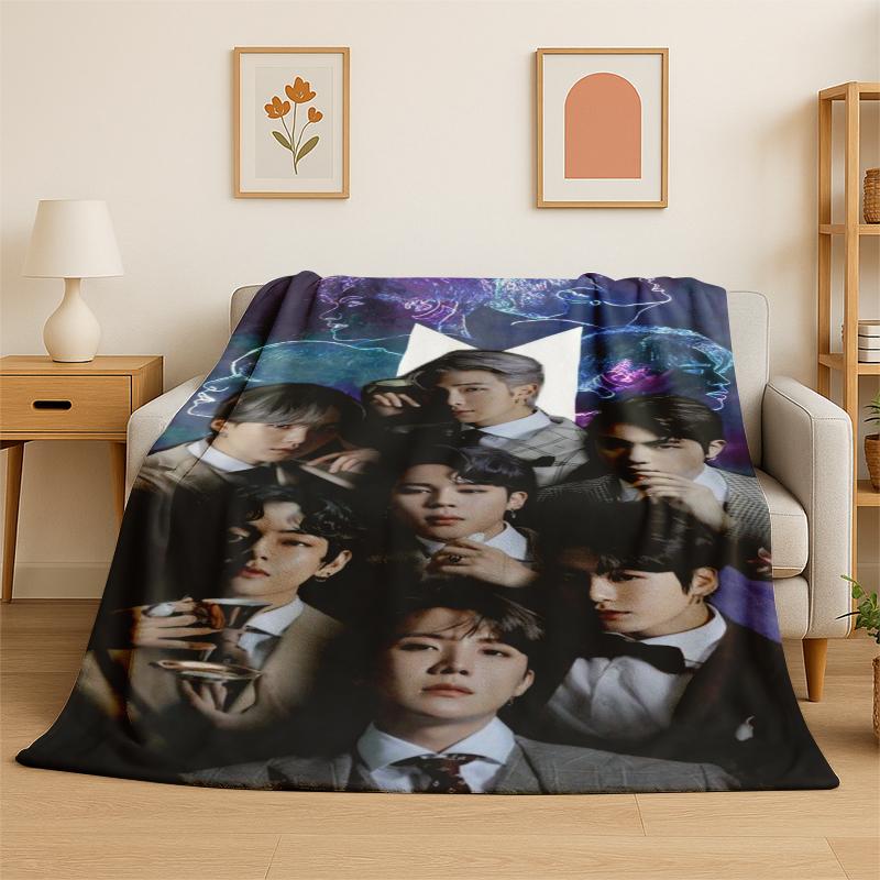Kpop B-BTS Mode Groep Ster Flanellen Deken Zacht Warm Plaid voor Slaapkamer Woonkamer Bed Reizen Kamperen Picknick Cadeau