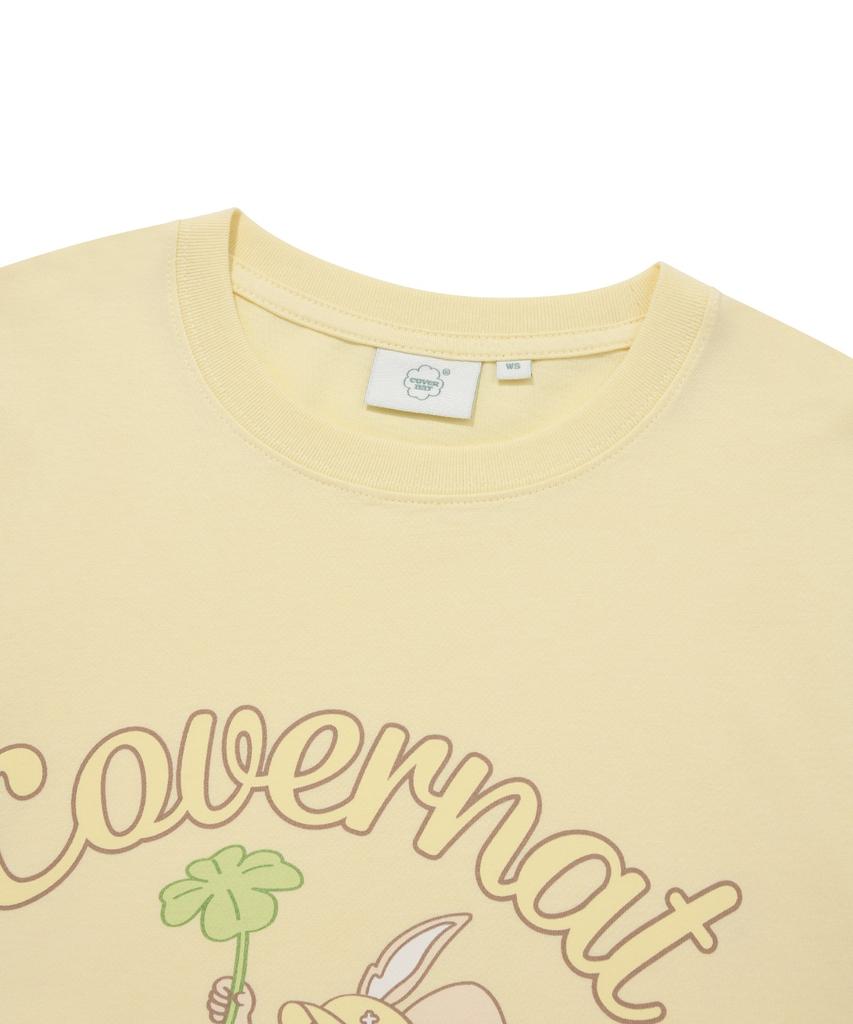 COVERNAT WOMAN Sitting Clovern T-Shirt Light Yellow