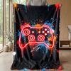 Gaming Controller Graffiti Theme Blanket Lightweight Warm Flannel Blanket Decorative Throw Blanket for Home Decoration