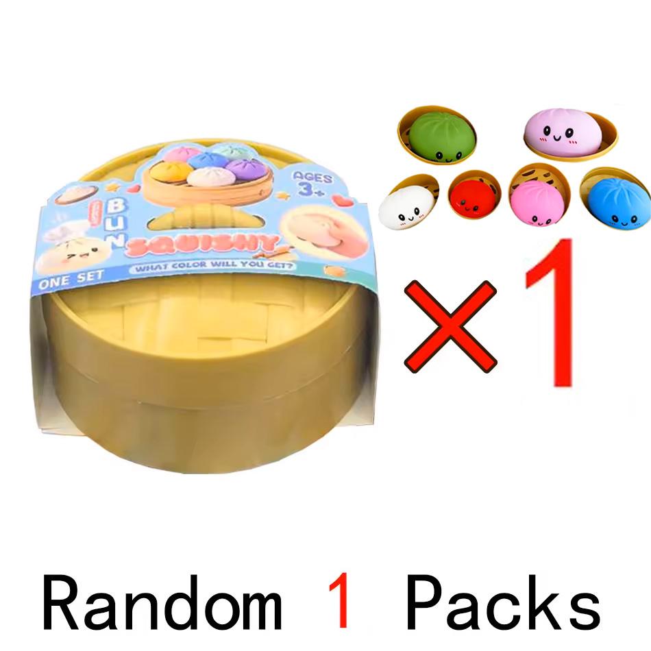 Simulation Dumpling Squishy Rebound Soft Squeeze Stress Ball With Bamboo Steamer Box Anti-Stress Toy Sensory For Creative Gifts