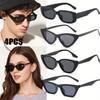 4 Stück Cat Eye Mode Sonnenbrille für Damen Herren Retro Punk Mode Blendschutz Sonnenschutz Mode Kleine Rechteckige Partnerbrillen