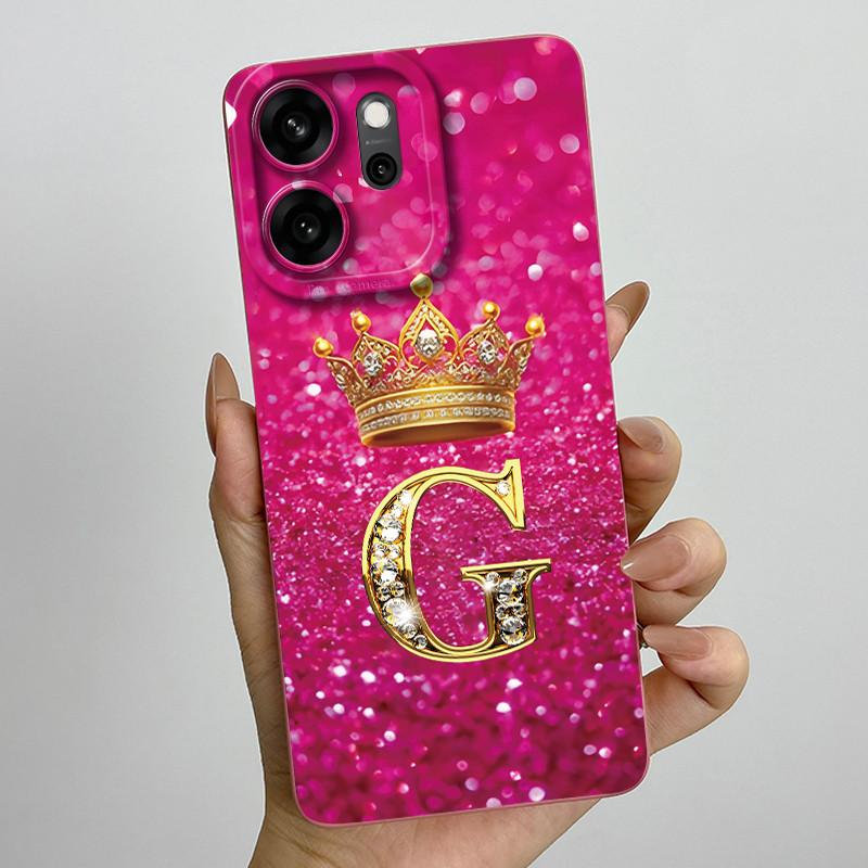 Case For Oppo Reno 14 FS Reno14 F S 14F 14FS 5G Phone Case Crown Letters Shockproof Soft TPU Cover Reno14FS Reno14F Shell Capa