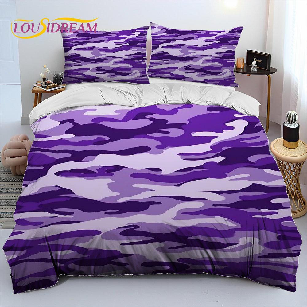 Military Camouflage Color Comforter Bedding Set,Duvet Cover Bed Set Quilt Cover Pillowcase,King Queen Size Bedding Set Kid Adult
