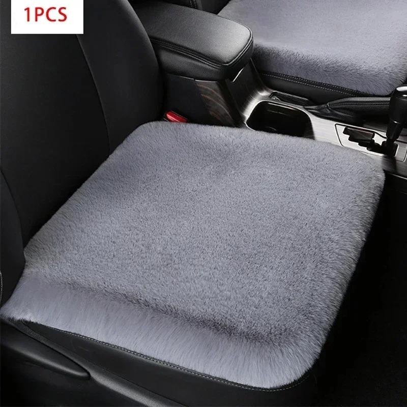 Pernă de Scaun Auto Blană de Iepure Plusată Căldură de Iarnă Lână Groasă Pătrat Pernă Multicoloră pentru Șoferul Principal sau Copilot Husă Universală
