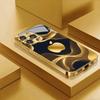 Gilded Fluid For Apple Pattern Gold Metallic Paint Glass Phone Case For iPhone 11 12 13 14 15 16 17 Pro Max Plus 17Air 16E Cover