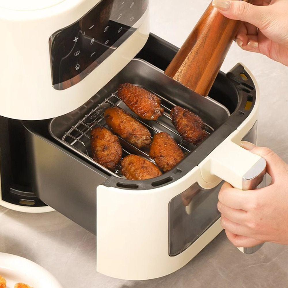 Round Square Cooking Rack 304 Stainless Steel Thicken Air Fryer Rack With Foot Grid Grill Home Kitchen Oven Steamer Cooker