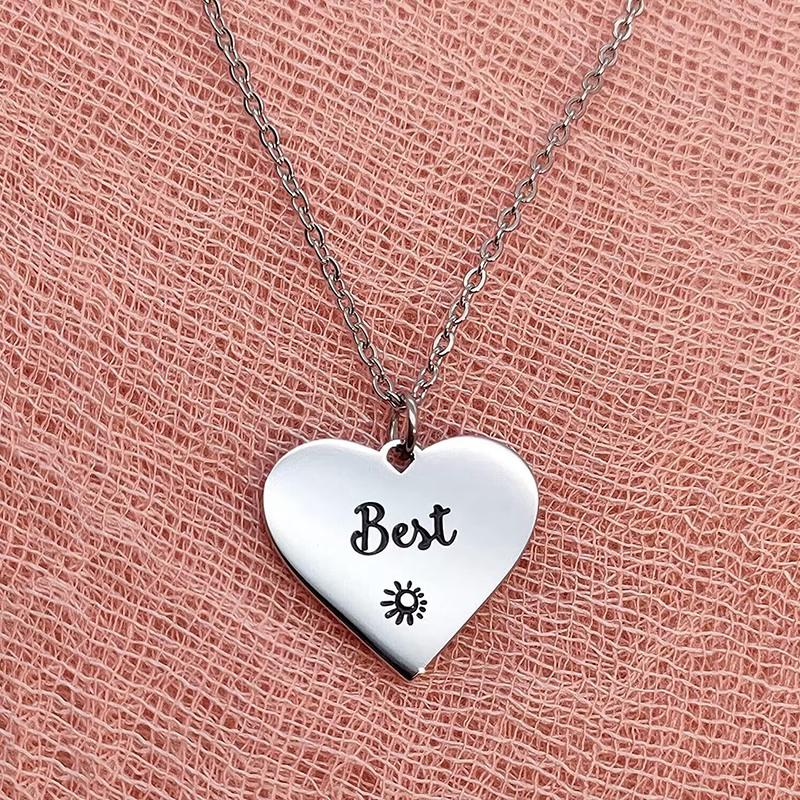 4 ks/sada Srdce puzzle Náhrdelník s príveskom Štvorlístok Náhrdelník z nehrdzavejúcej ocele Najlepší priatelia navždy a navždy Náhrdelníky BFF Jewelry