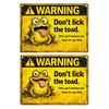 Nicht die Kröte lecken Schild Lustige Kröten Warnschild Humorvolles Frosch Kröte Vintage Metallschild für Bar Garten Hof Terrasse Zaun Dekor