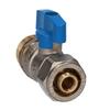 Ball Valve for Multilayer Pipes 16x2mm, Screw-in, Blue Handle, 1/2