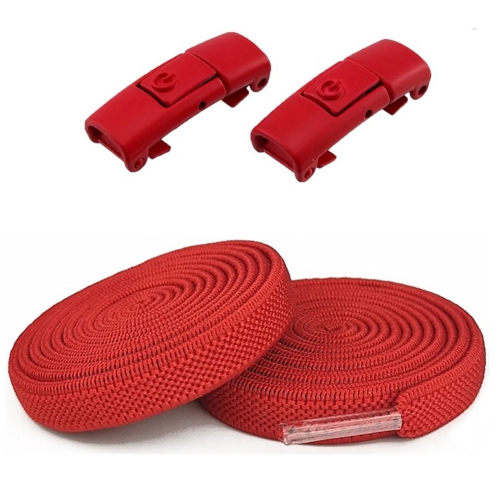 Nieuwe Platte 8MM Schoenveters Zonder Strikken Verbreed Ontwerp Kleurrijke Drukknop Schoenveters Elastische Veters Volwassene