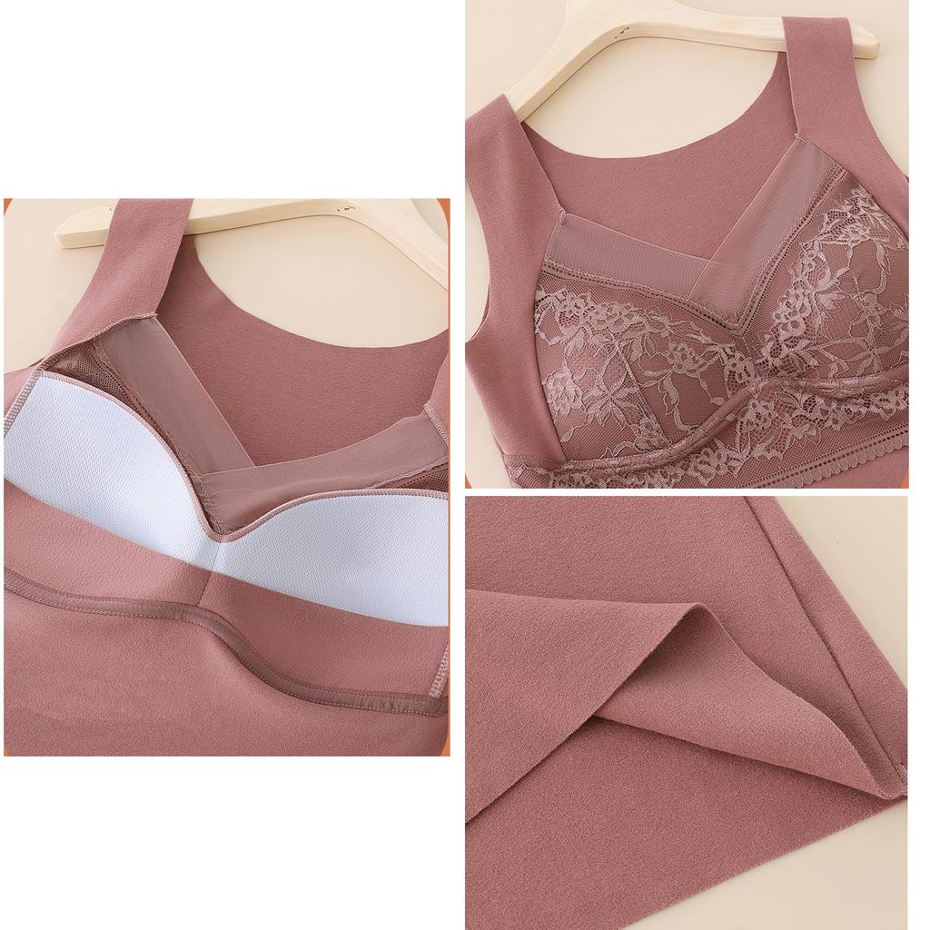 Thermal Vest For Women Underwear Top With Chest Pads Slimming Seamless Winter Warm Vest Thermal Tank Top For Women Push Up Bras Undershirt