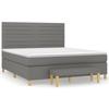 Boxspringbett mit Matratze Dunkelgrau 180 x 200 cm Stoff