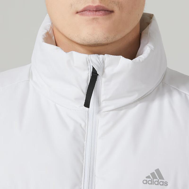 adidas Αμάνικο Μπουφάν Πουπουλένιο Αντιανεμικό με Όρθιο Γιακά με Τρεις Ρίγες Ανδρικό Εξωτερικό Ρούχο Λευκό IS0369