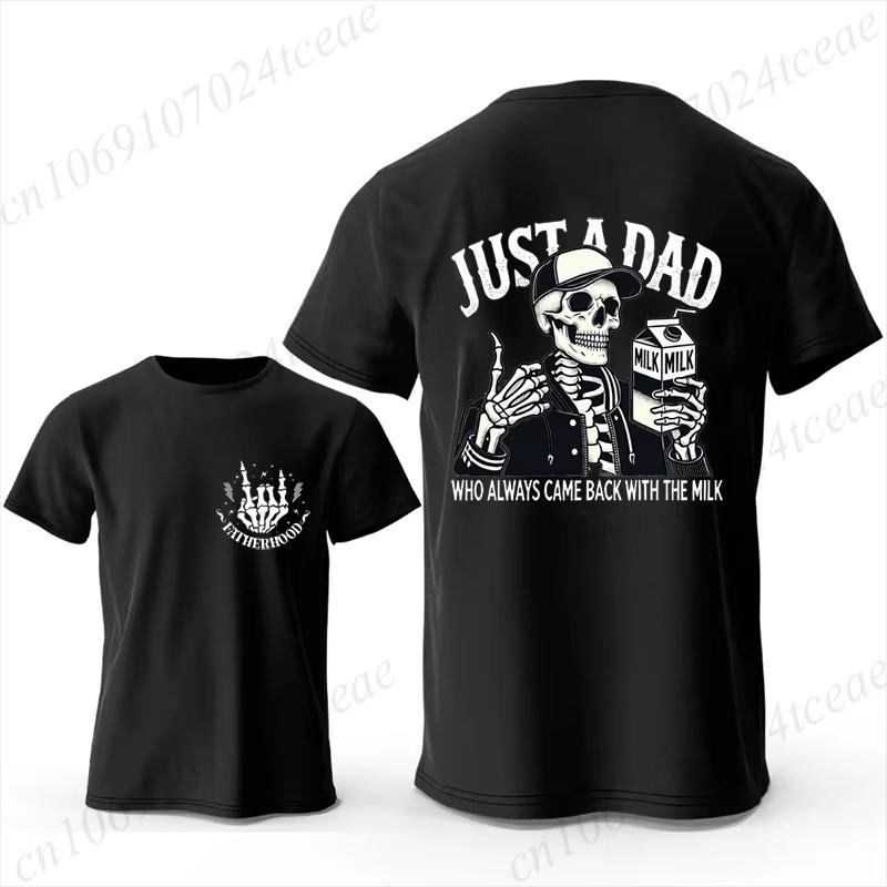 Grappig Papa Grap T-shirt voor Mannen T-shirt Gewoon Een Papa Die Altijd Terugkwam met De Melk T-shirt Mode Casual Mannen T-shirt Tops