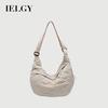 IELGY Tote Bag Fashion Dumpling Shape Diamond One-Shoulder Large-Capacity Simple Casual All-Match Messenger Bag