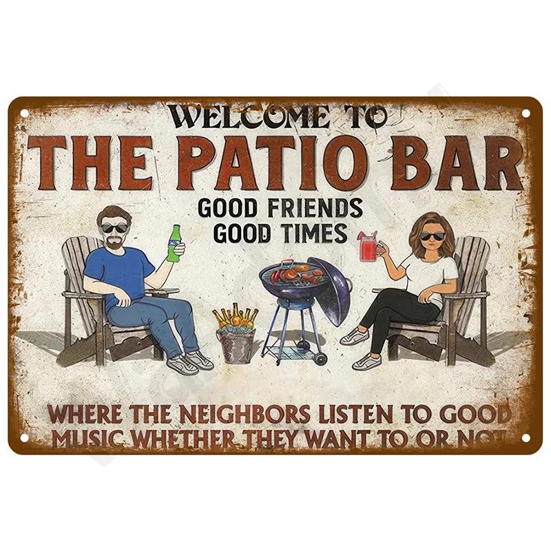 Vintage Bar Metal Signs Bathroom House Living Room Home Retro Wall Decorations Items Luxury Decor Interior Art Posters Tin Signs