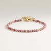 Muliti-color 3mm Faceted Nature Stone Beaded Bracelet For Women Shiny Stainless Steel Square Spacers Exquisite Party Gift