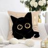 Cute Black Cat Double-sided Printed Pillow Cover Short Plush Suitable Living Rooms Bedrooms Sofas Throw Cushion Cover
