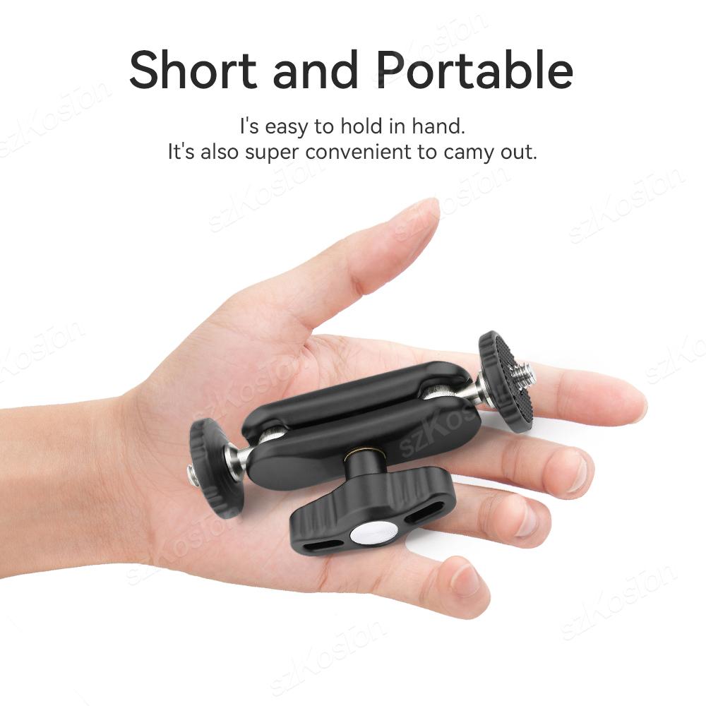Metall-Doppelkugelköpfe Magic Arm mit 1/4-Zoll-Schraube, Verlängerungshalterung für DSLR-Kamera-Monitor, Video-Mikrofon-Stativ