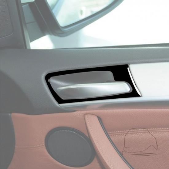 4Pcs Piano Black Interior Door Handle Cover Decal For BMW X5 E70 X6 E71 2008-14