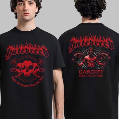 Hatebreed Cardiff Regno Unito 2025 Merchandising dell'evento Maglietta Al Depot Cardiff il 12 ottobre Maglietta