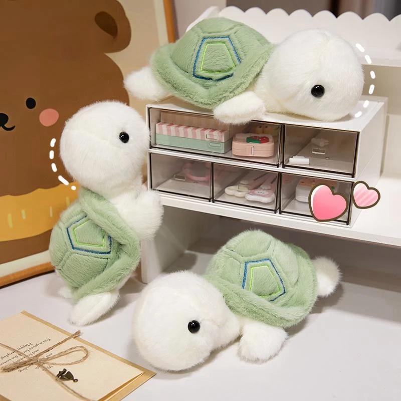 Peluche tortue verte réaliste 25/35 cm, jouet doux et mignon, idéal pour un sac de voiture, une décoration ou comme cadeau pour enfants