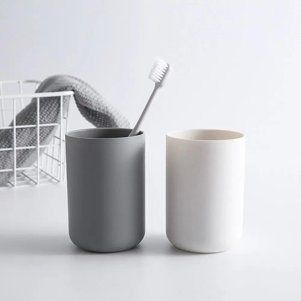 Bathroom Tumblers Plastic Mouthwash Cup Coffee Tea Water Mug Home Travel Solid Color Toothbrush Holder Cup Drinkware Supplies