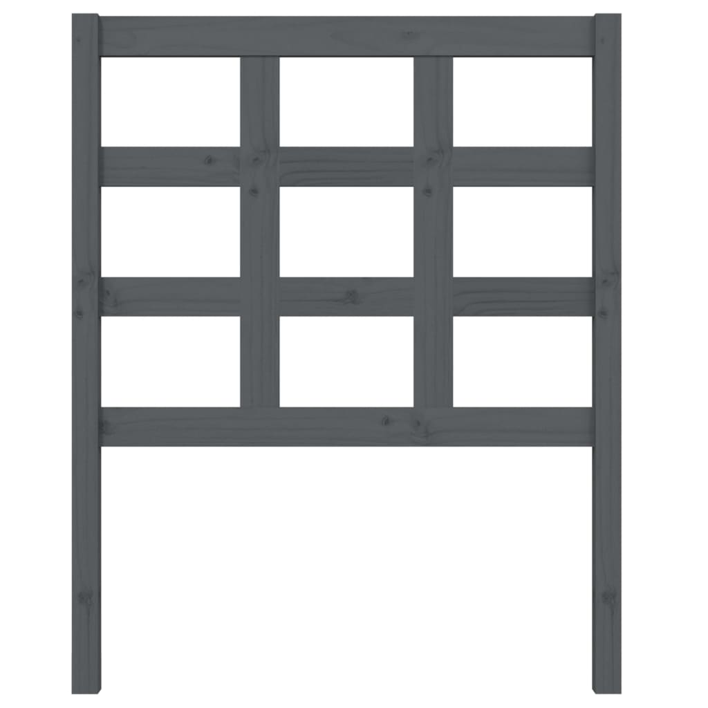 Headboard Gray 80.5 X 4 X 100 Cm Solid Pine Wood