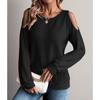 Fall Winter New Women's Off Shoulder Loose Casual Long Sleeve T-shirt Top For Leisure