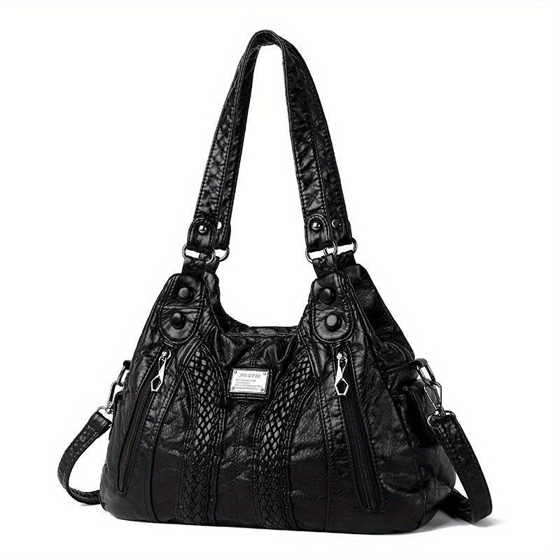 Borsa da donna di lusso in pelle PU con tasche multiple, borsa a spalla casual firmata, stile crossbody, versatile per l'uso quotidiano
