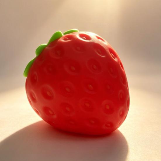 Simulated Strawberry Cheese Squeeze Toy Anxiety Relieving Fruit Sensory Toy Soft Stretchy Food Focus Aid Relaxation Tools