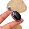 Schwarzer Onyx Edelstein Anhänger: 925 Sterling Silber Handgefertigte Anhänger Halskette Schmuck