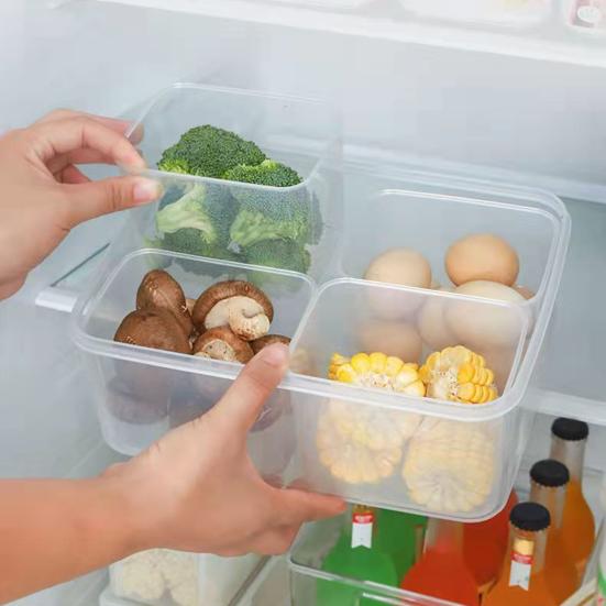 Yousheng Divided Serving Tray Container with 4 Removable Compartments Food Grade BPA Free Heat-Resistant Veggie Food Storage Box