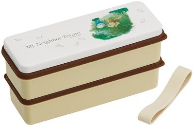 Riedlentės Bento 2 su silikoniniu vidiniu plonu pietų maisto dėžute, kurią pagamino mano kaimynas Japonijoje SSLW6 Dėžutė, Pakopa, Dangtelis, 630ml, Dėžutė, Totoro, Akvarelė, Ghibli,