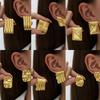 Zinc Alloy Square Wave Texture Earrings Internet Celebrities with the Same Simple Geometric High Sense Earrings Women