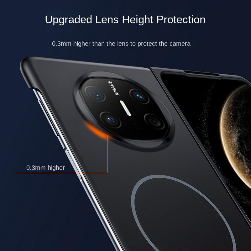 Slim Bezel-less Skin Feel Built-in Thin Magnetic Ring Case For Huawei Mate X6 Huawei Mate X5 Mate X3 Camera Protect Cover