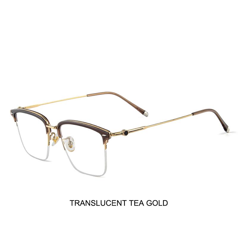 Craftsmanship Titanium Glasses Frames Men's Bold Browline Eyeglasses Trendy Eyewear Women's Vintage Fashion Spectacles