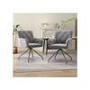 Dining Chairs - MUVOE - Set of 2 - Upholstered - Metal - Light Gray Velvet