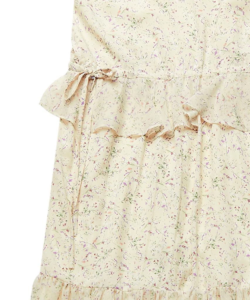 Weibeugeon Jacquard Chiffon Flower Long Dress Cream