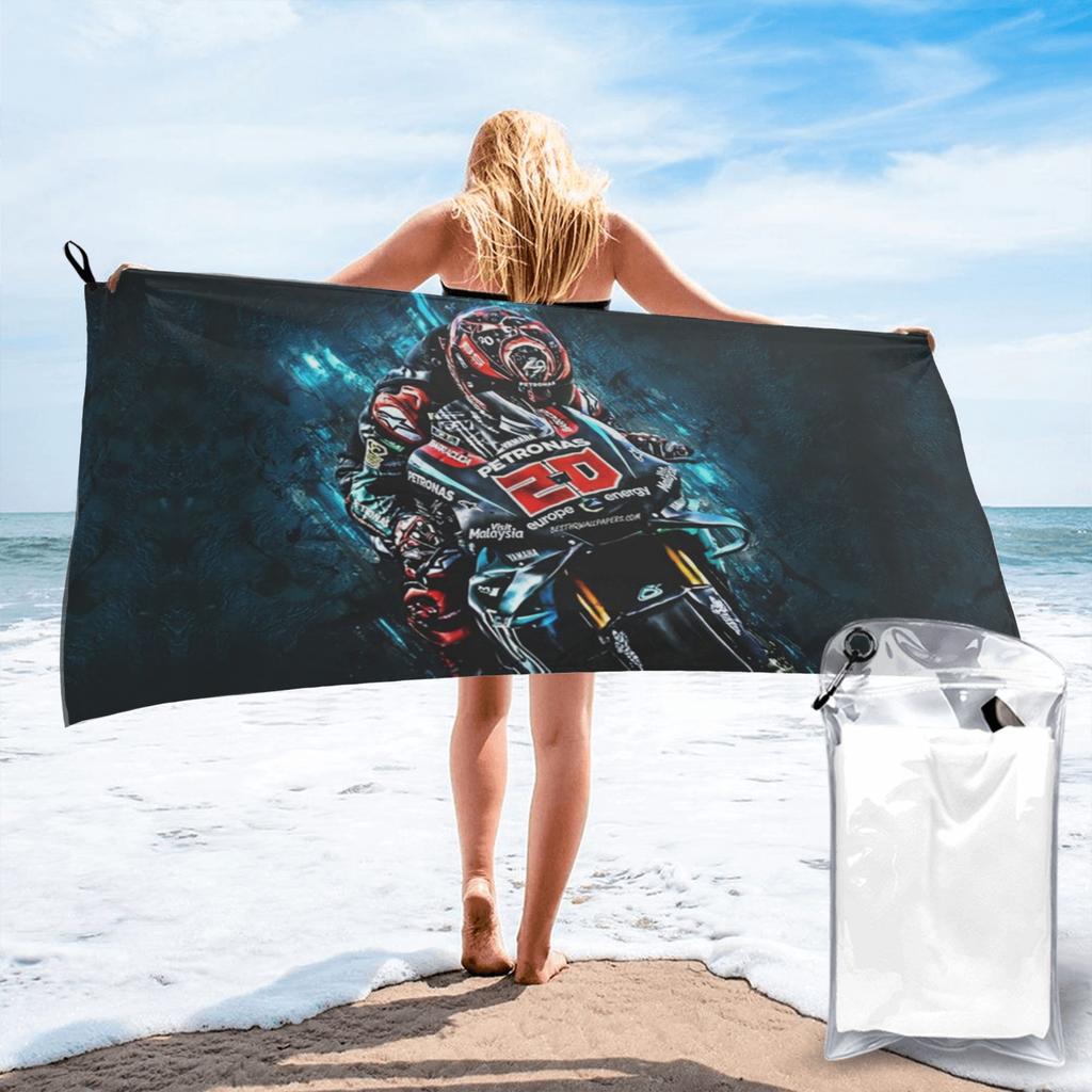 Fabio Quartararo French Motorcycle Racer Beach Towel Soft Microfiber Quick Dry Absorbent Quick Towels For Mountain Climbing