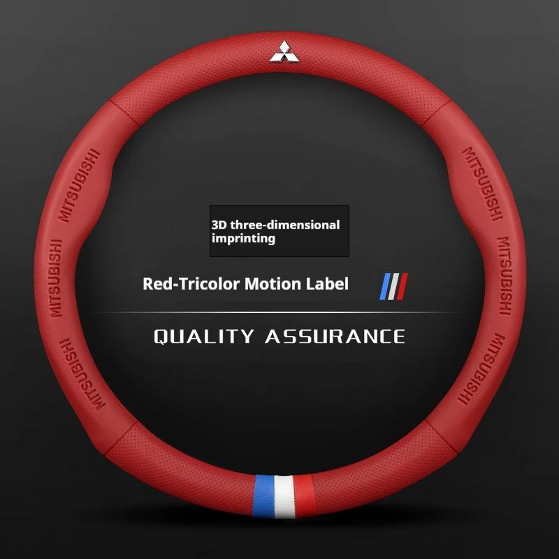 Auto 3D Embossing Ventilerende Stuurwielhoes Voor Mitsubishi Outlander Pajero Asx Colt Lancer Evolution X L200 Triton RALLIART CK2