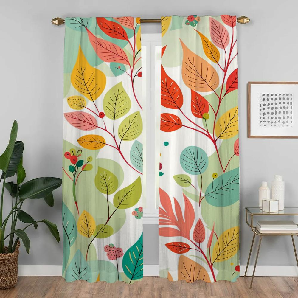 Blackout Curtains for Living Room Flower Window Curtain for Room 2 Panel Partition Shades Home Interior Curtains Kitchen Elegant