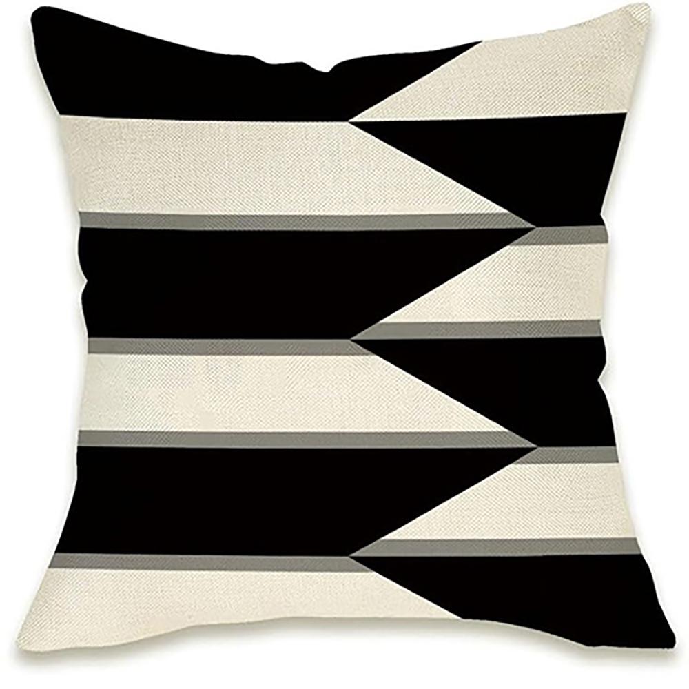 Schwarz-Weiß Geometrisches Muster Kissenbezüge Set von 4 ,,Sofa und Stuhl Kissenbezüge, Heim Schlafzimmer Zimmer Dekoration