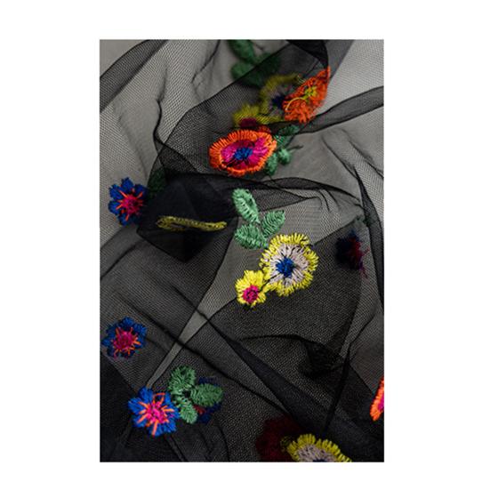 Embroidery Table Runner Embroidered Flower Tulle Table Runner Spring Summer