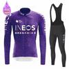 Ineos Grenadier Team Ziemas Fleece Garām Piedurkņu Riteņbraukšanas Džersija Komplekts Kalnu Velosipēda Apģērbs Valkāt Ropa Ciclismo Sacīkšu Velosipēda Uzvalks