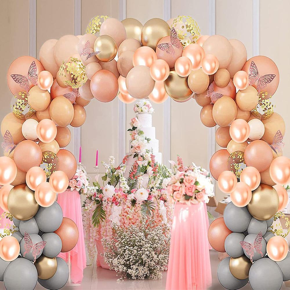 Blush Butterfly Balloons Garland Arch Kit Latex Ballon Birthday Party Decor Kids Adult Wedding Balloon Baby Shower Decor Ballon