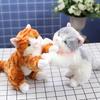 Musikalische Miauende Katze Plüschtier - Liegende Kätzchenpuppe als Geburtstagsgeschenk für Kinder