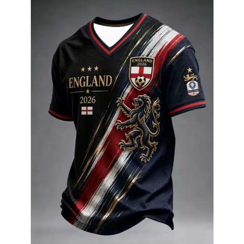 22026 New Men's England 3D Printed Football Jersey T-shirt Quick-drying Sport Shirt Men's T-shirt Streetwear Women's T-shirt Y2K